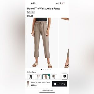 NWOT Splendid Beige Drawstring Ankle Pants - brand new never worn!